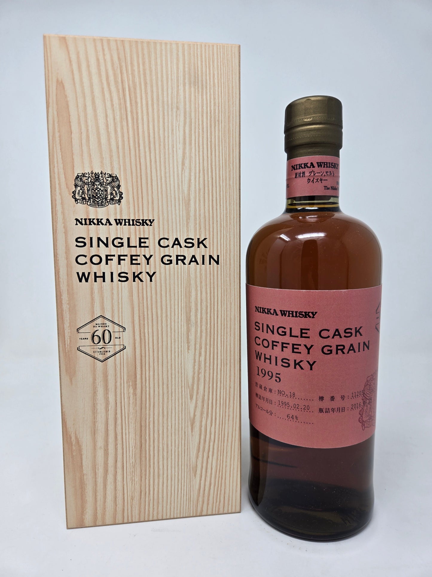NIKKA Coffey Grain 1995 Single Cask # 112051 LMDW 60th Anniversary 64%
