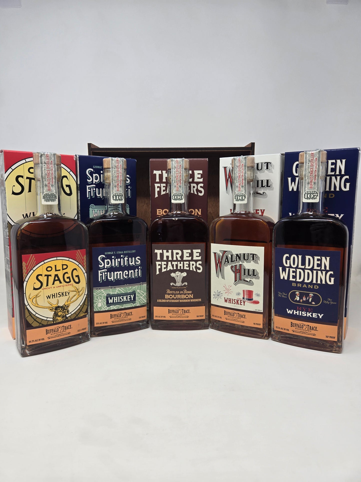 BUFFALO TRACE Distillery Prohibition Collection 5 X 375ml Bottles