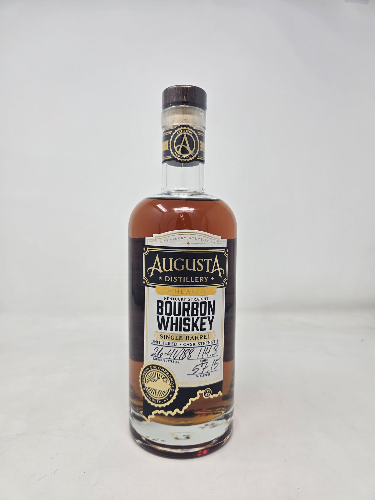 AUGUSTA DISTLLERY Wheated Single Barrel Straight Bourbon Whiskey
