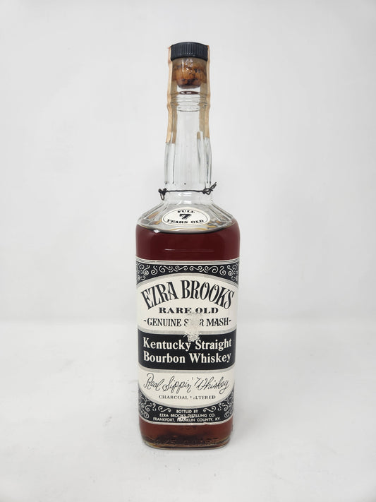 EZRA BROOKS 7yr Rare Old Sour Mash Bourbon 90 Proof 1969 Bottling