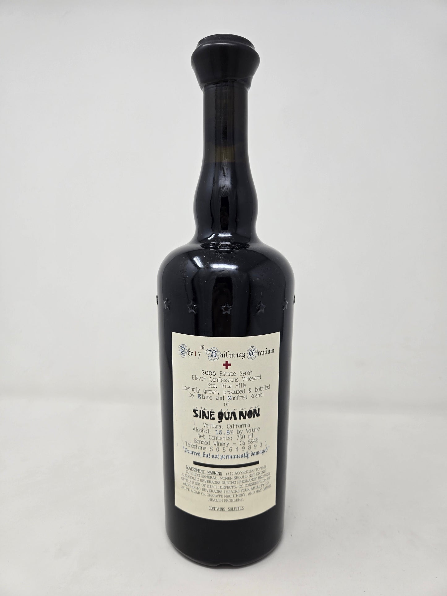 SINE QUA NON 17th Nail In My Cranium Syrah 2005