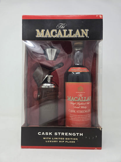 MACALLAN Cask Strength (Red Label) With Ltd Ed. Hip Flask 57.8%