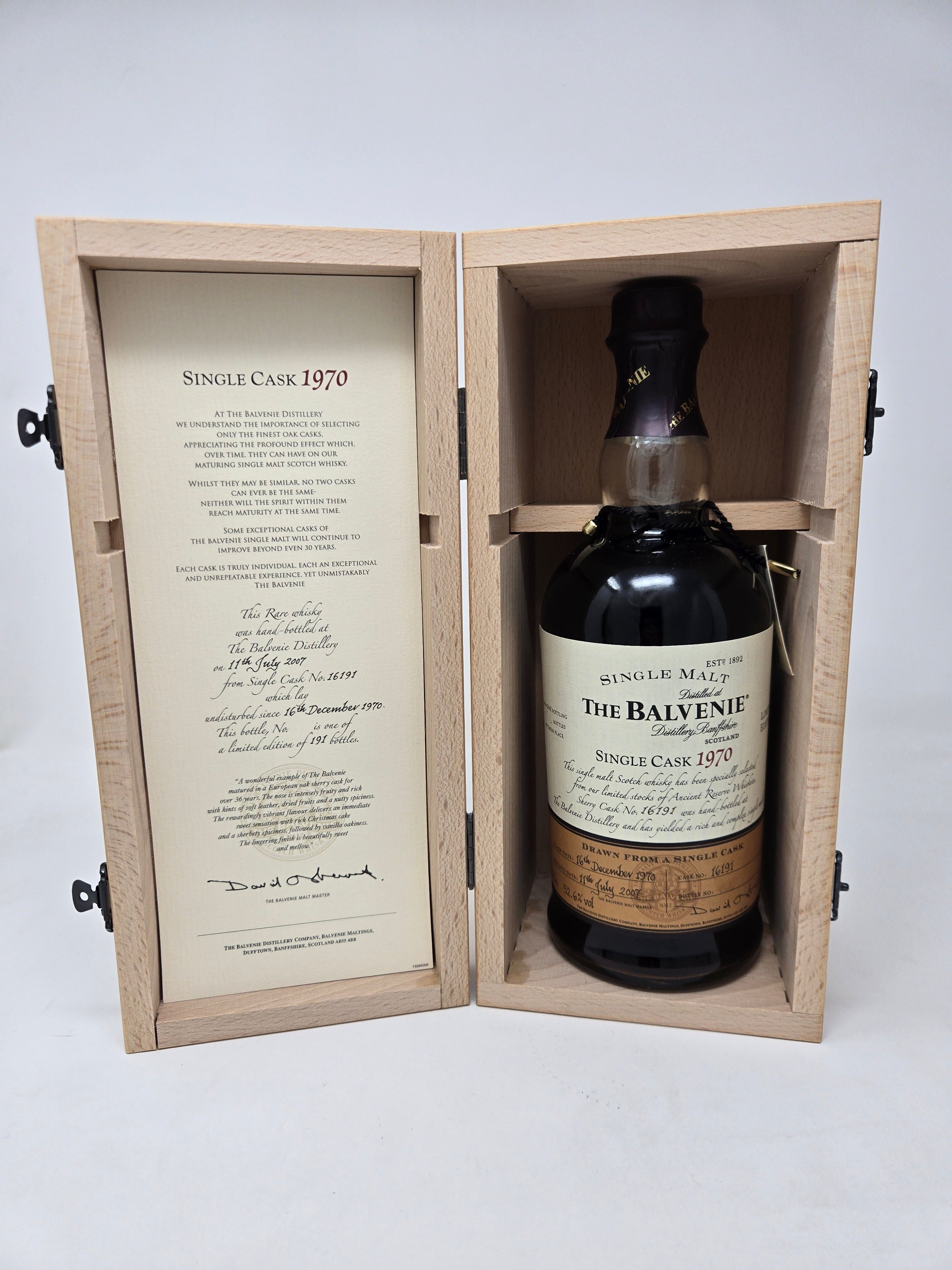 ウイスキー THE BALVENIE Balvenie 1970 36 Year Old Single Sherry Cask #16191 – Continental