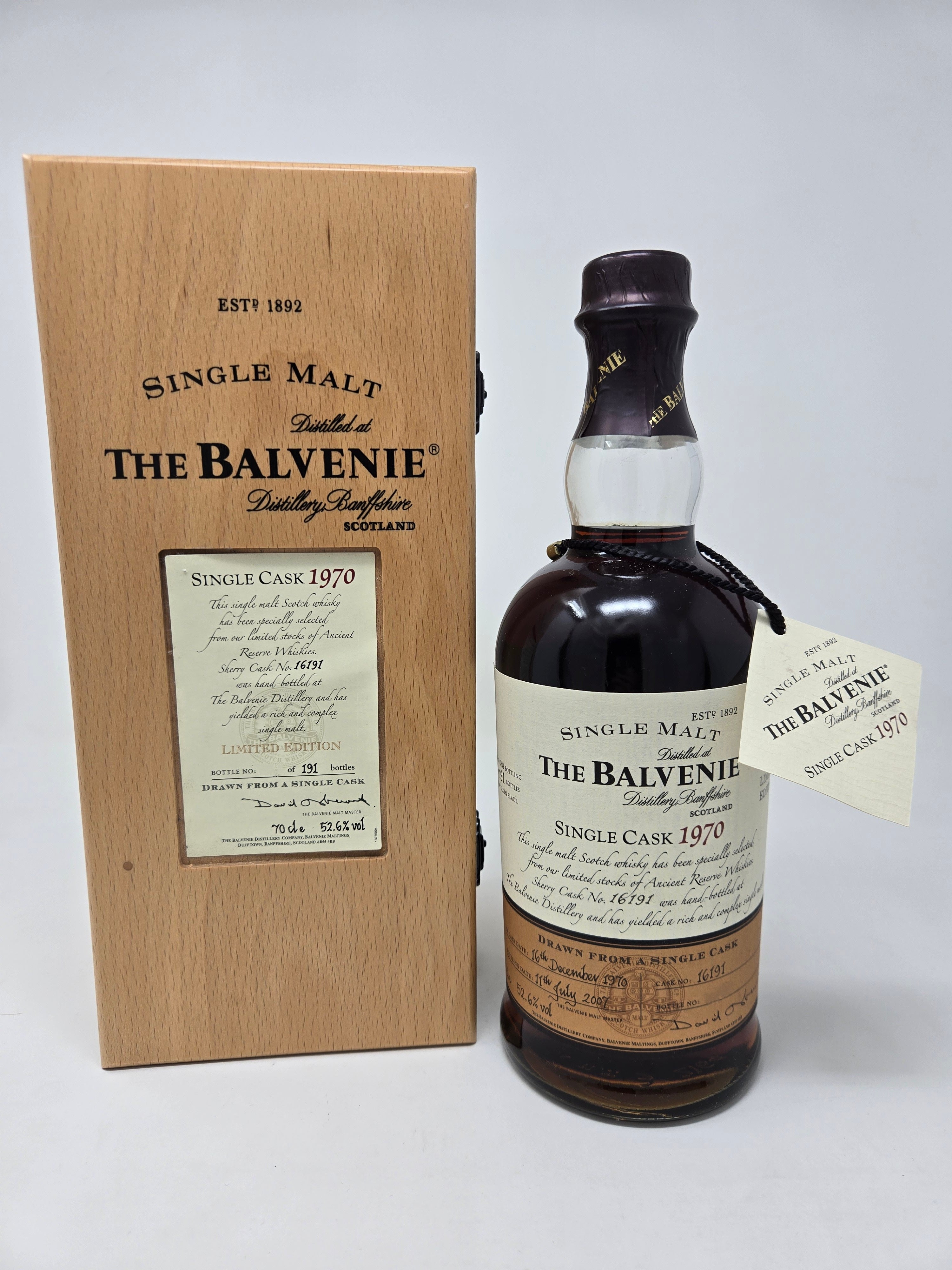 Balvenie 1970 36 Year Old Single Sherry Cask #16191 – Continental