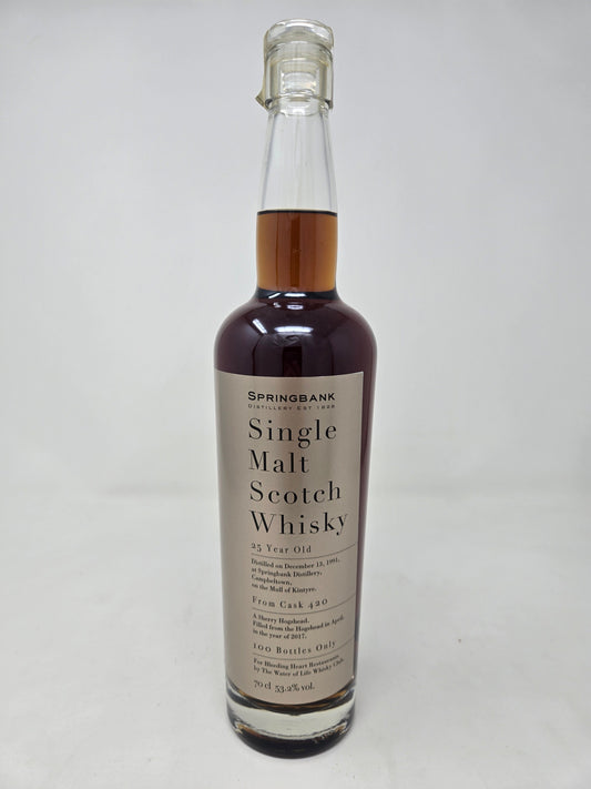 SPRINGBANK 25-Yr 1991 (Bottled For Bleeding Hearts Restaurant) 53.2%
