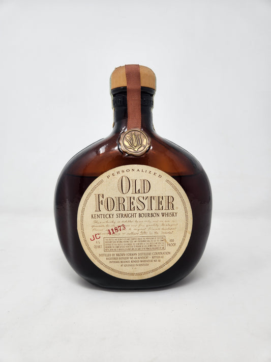 OLD FORESTER Personalized Bottled In Bond Bourbon 100 Proof 1953 4/5 Quart