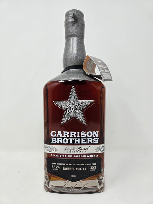 GARRISON BROTHERS Single Barrel Cask Strength Bourbon 125.3 Proof
