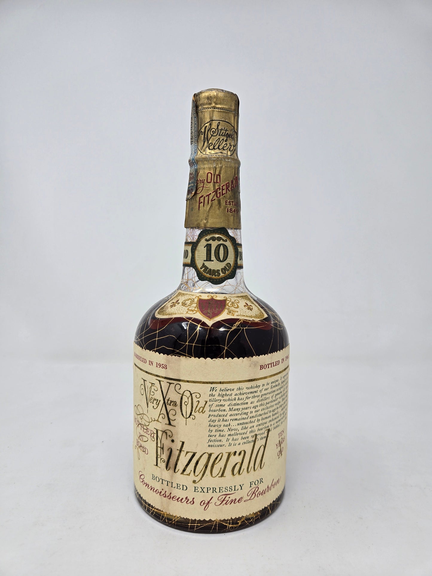 VERY XTRA OLD FITZGERALD 1958 Bonded 10yr 4/5 Quart 90 Proof
