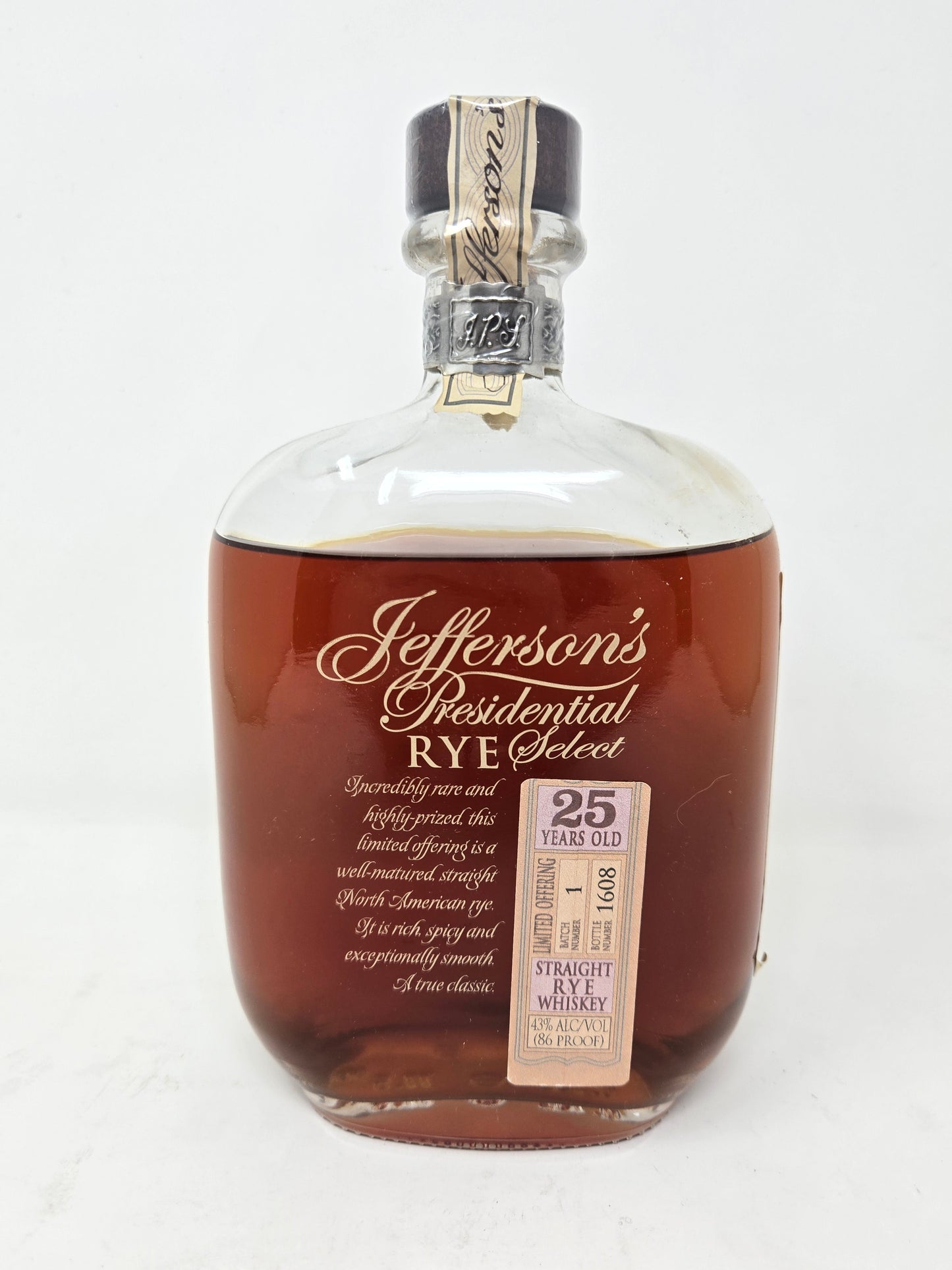 JEFFERSON'S Presidential Select 25-Yr Rye Batch 1 (slightly Lower Fill)