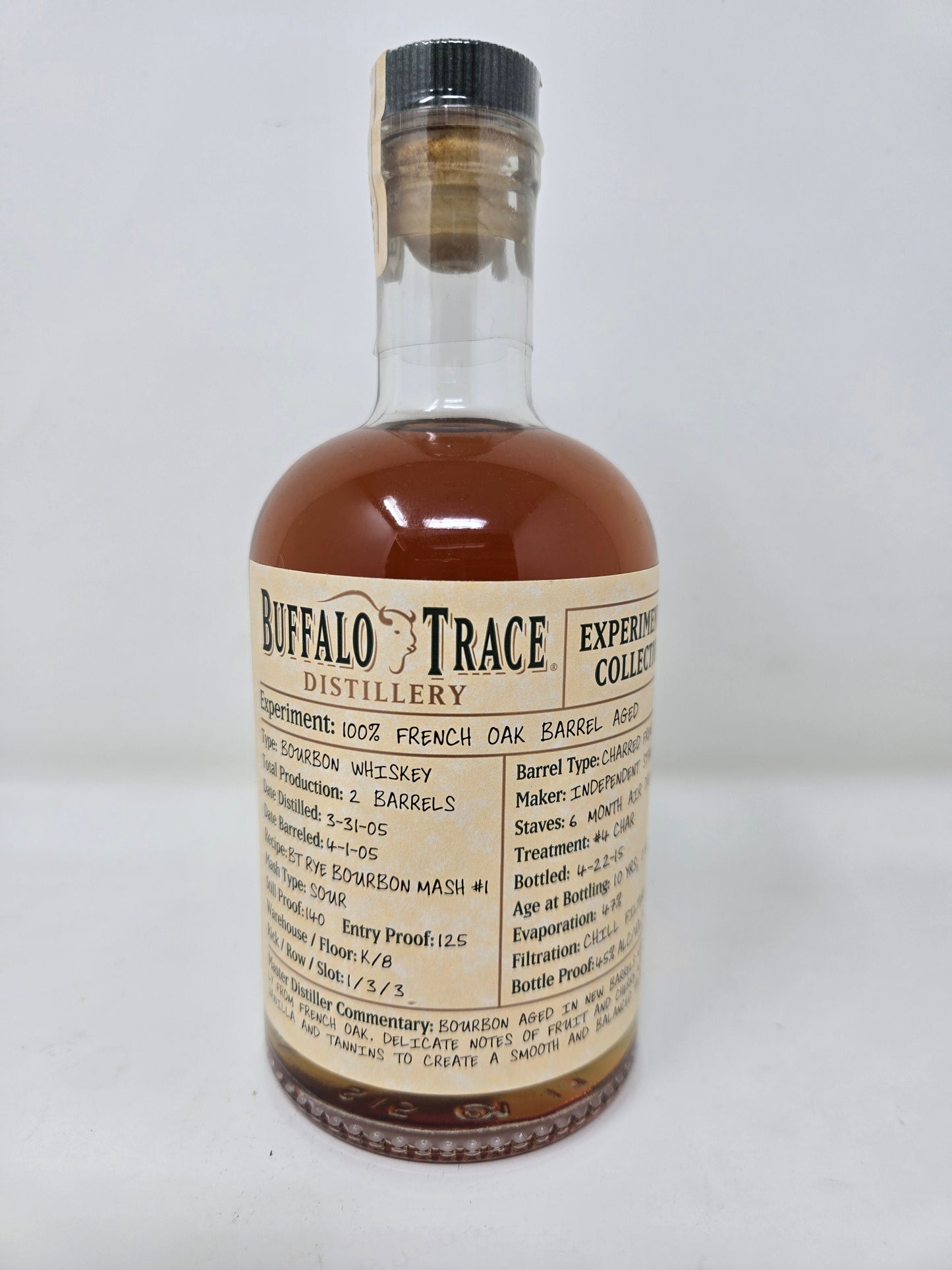 Buffalo Trace Experimental Collection 10 Yrs 100% French Oak Barrel Aged 2005