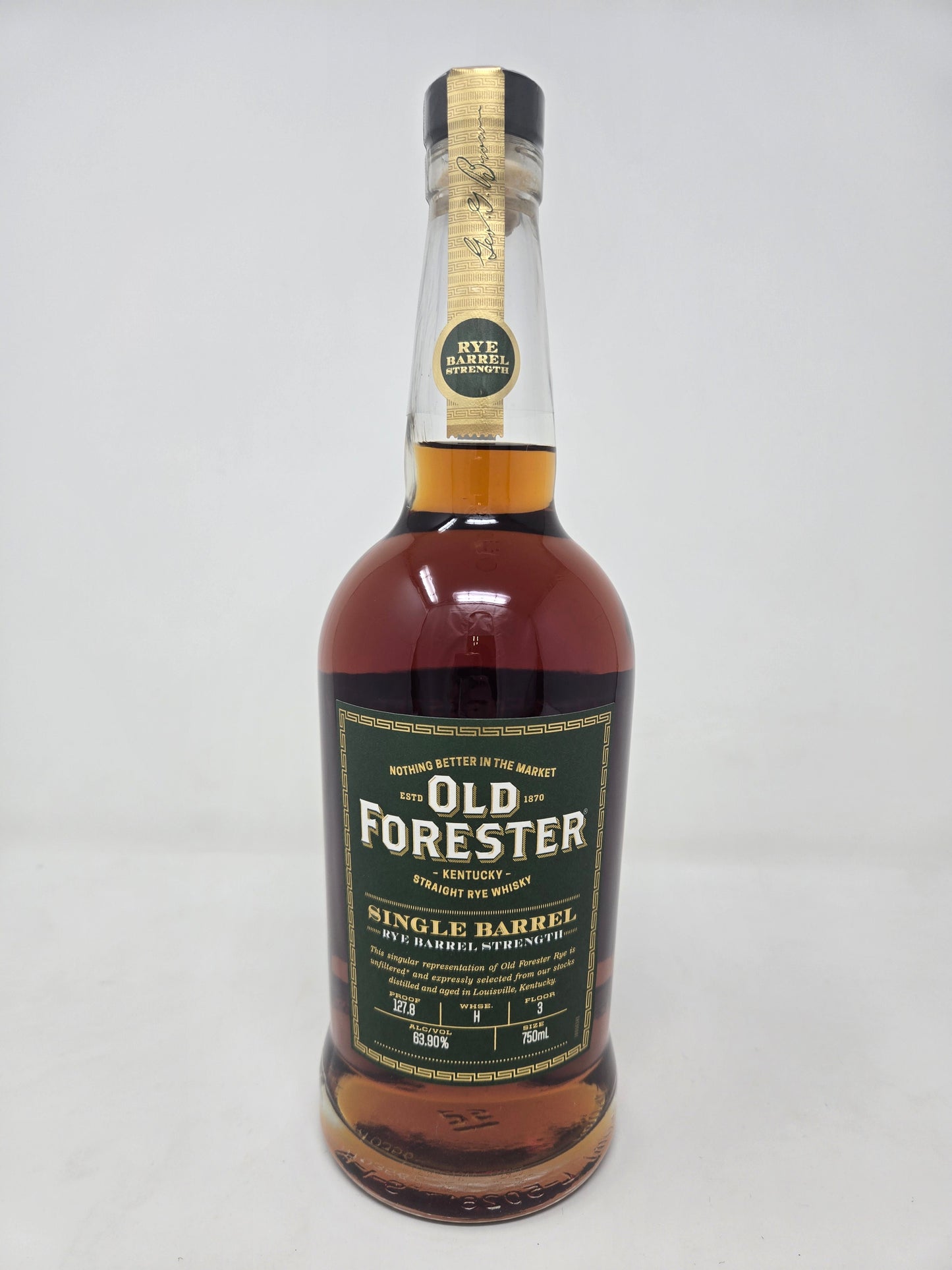 OLD FORESTER Single Barrel Rye Barrel Strength 127.8 Proof